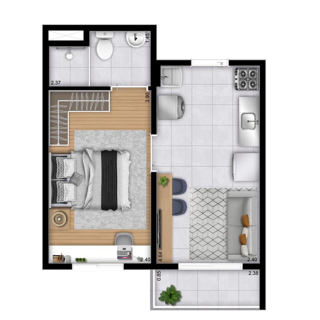 Apartamento à venda com 1 quarto, 26m² - Foto 5