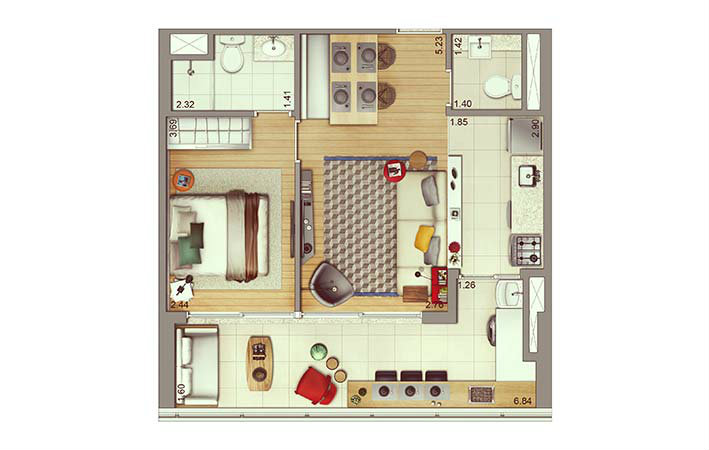 Apartamento à venda com 1 quarto, 55m² - Foto 6