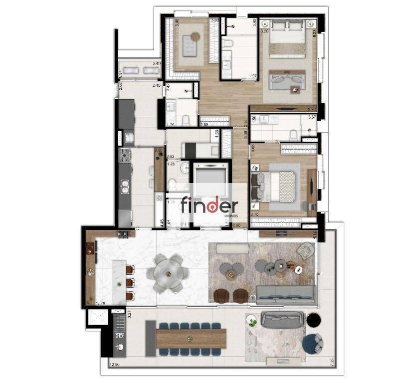 Apartamento à venda com 2 quartos, 186m² - Foto 6