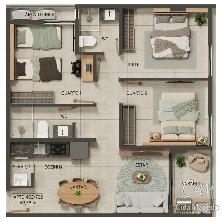 Apartamento à venda com 3 quartos, 66m² - Foto 39