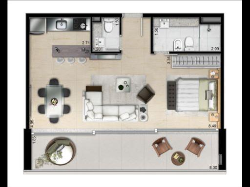 Apartamento à venda com 1 quarto, 36m² - Foto 4