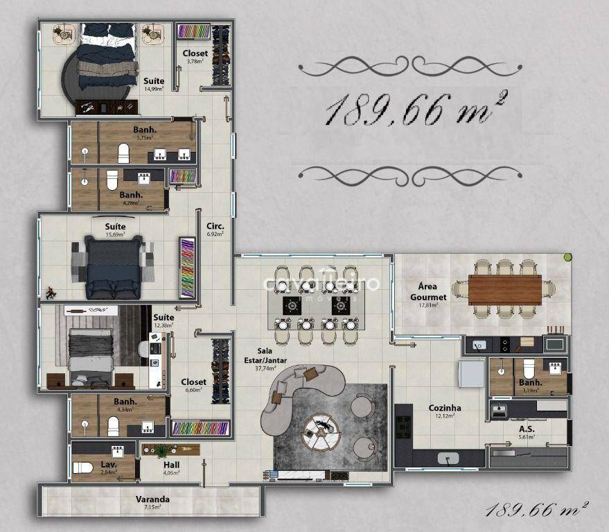 Casa de Condomínio à venda com 3 quartos, 189m² - Foto 8