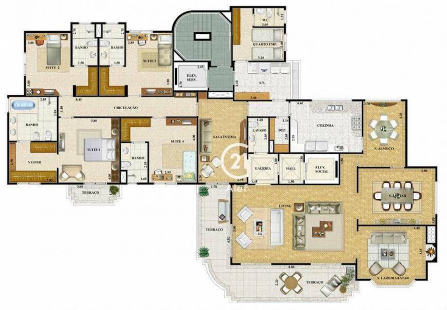 Apartamento à venda com 4 quartos, 290m² - Foto 8