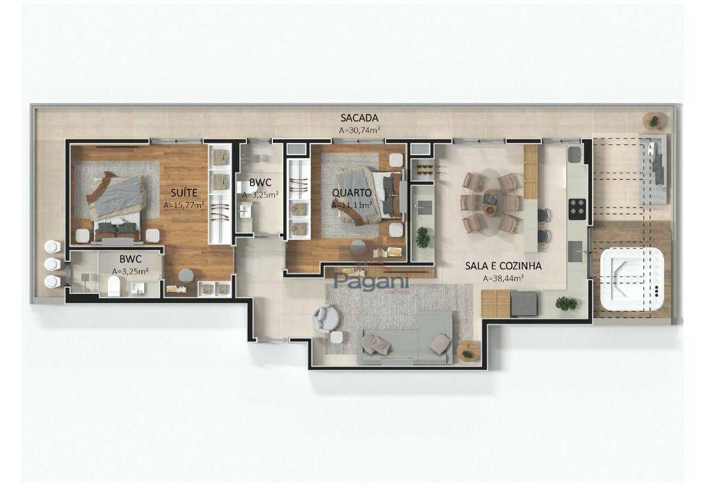 Apartamento à venda com 2 quartos, 71m² - Foto 5