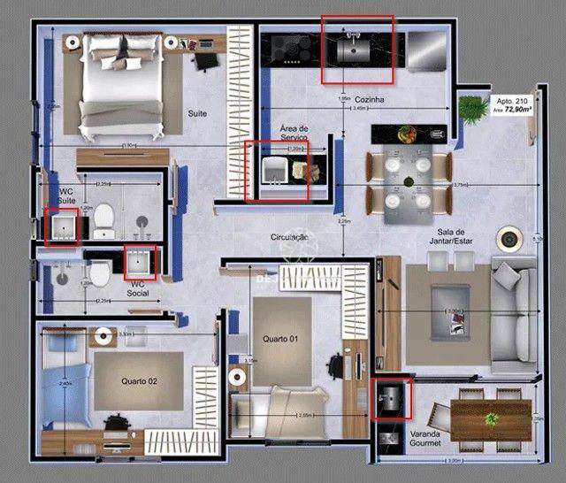 Apartamento à venda com 3 quartos, 73m² - Foto 12