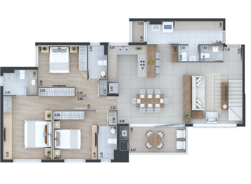 Apartamento à venda com 3 quartos, 150m² - Foto 42