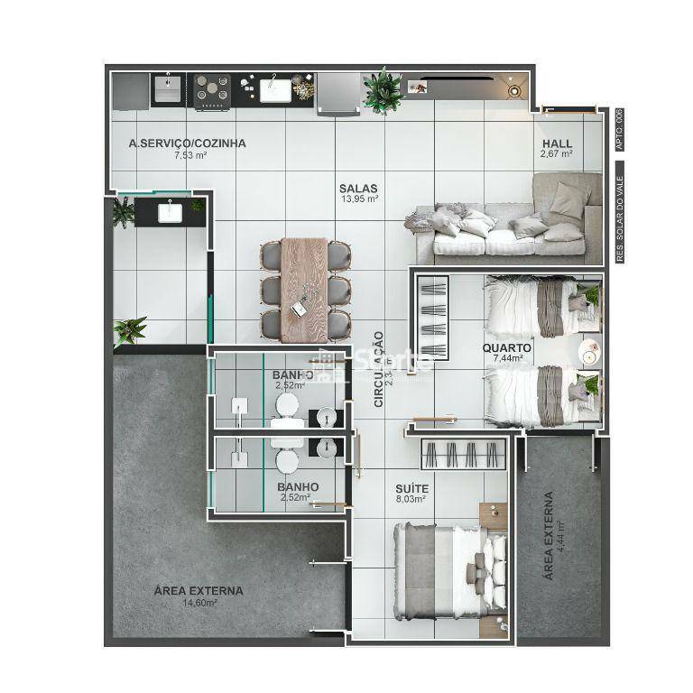 Apartamento à venda com 2 quartos, 67m² - Foto 14