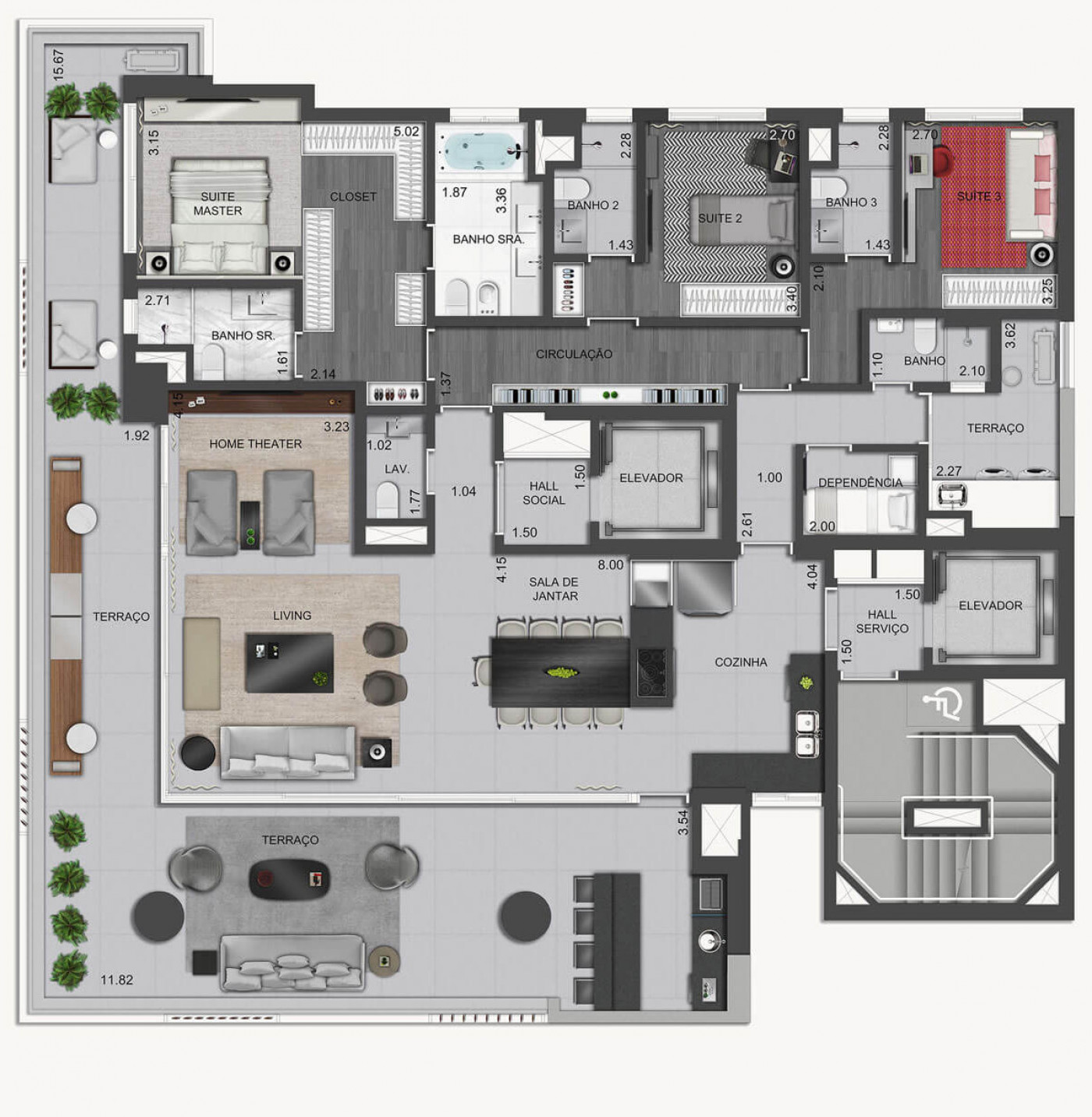 Apartamento à venda com 4 quartos, 251m² - Foto 3