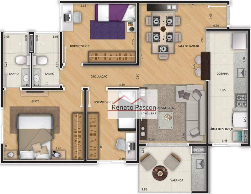 Apartamento à venda com 3 quartos, 73m² - Foto 11