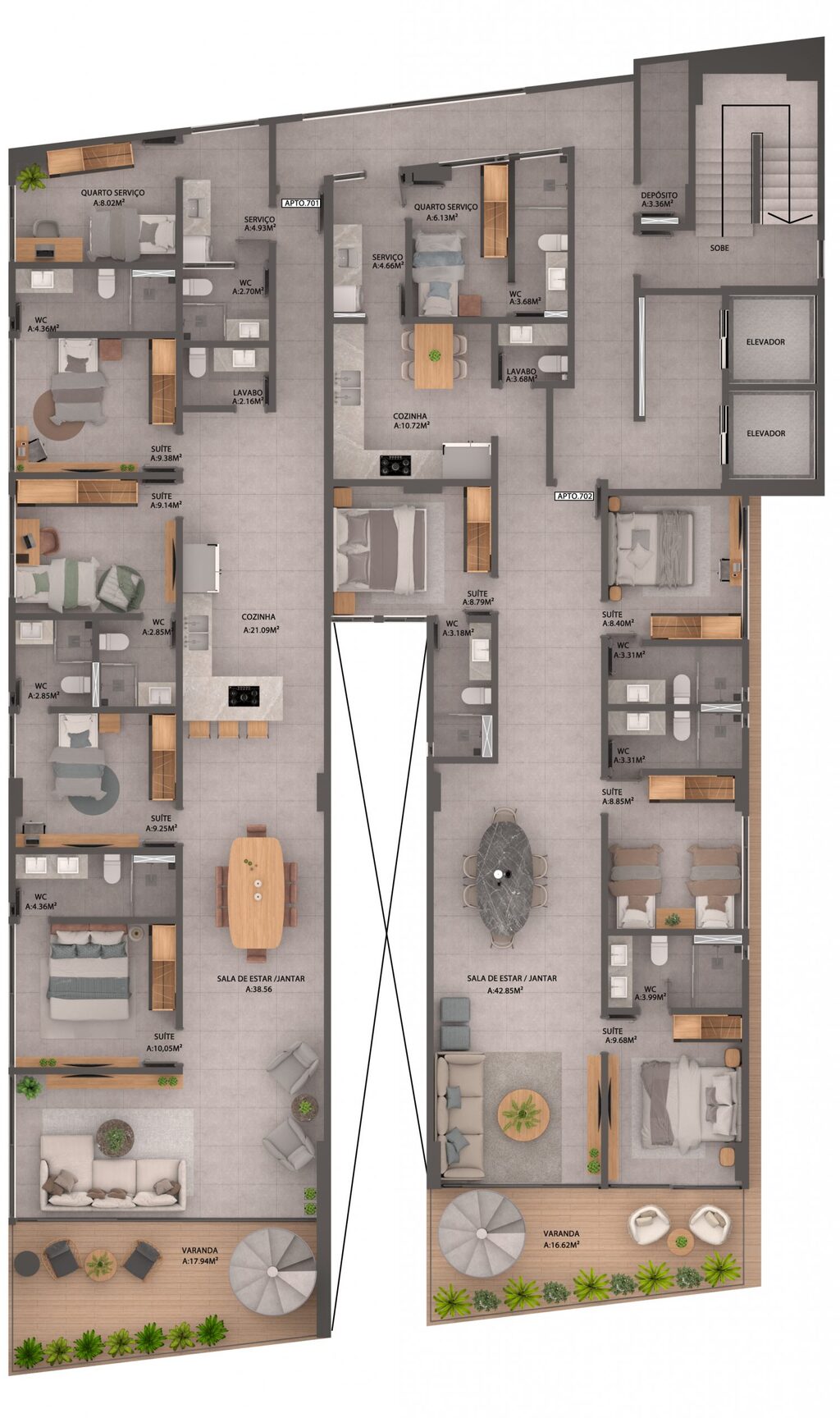 Apartamento à venda com 3 quartos, 1256m² - Foto 18