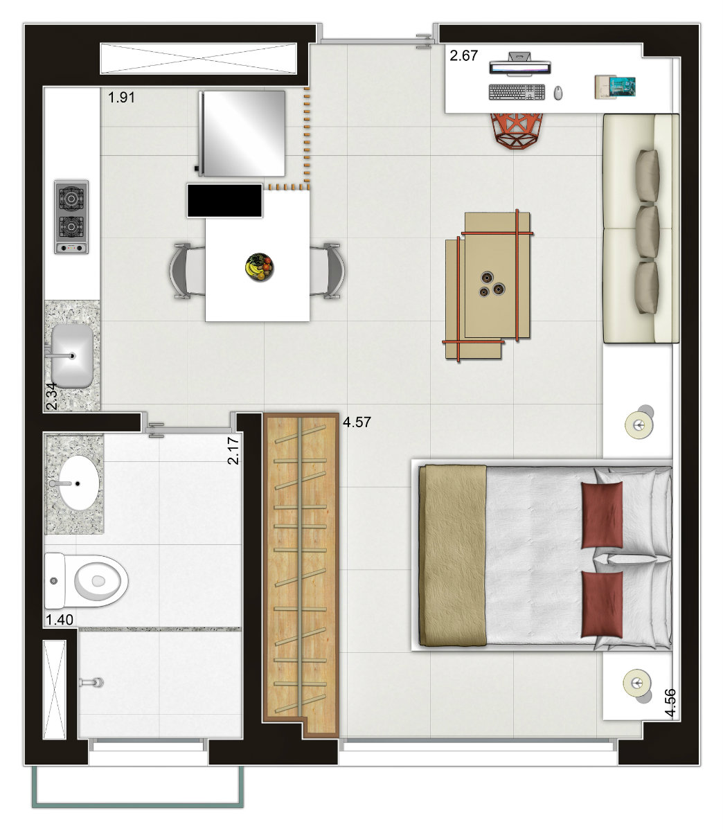 Apartamento à venda com 1 quarto, 69m² - Foto 7