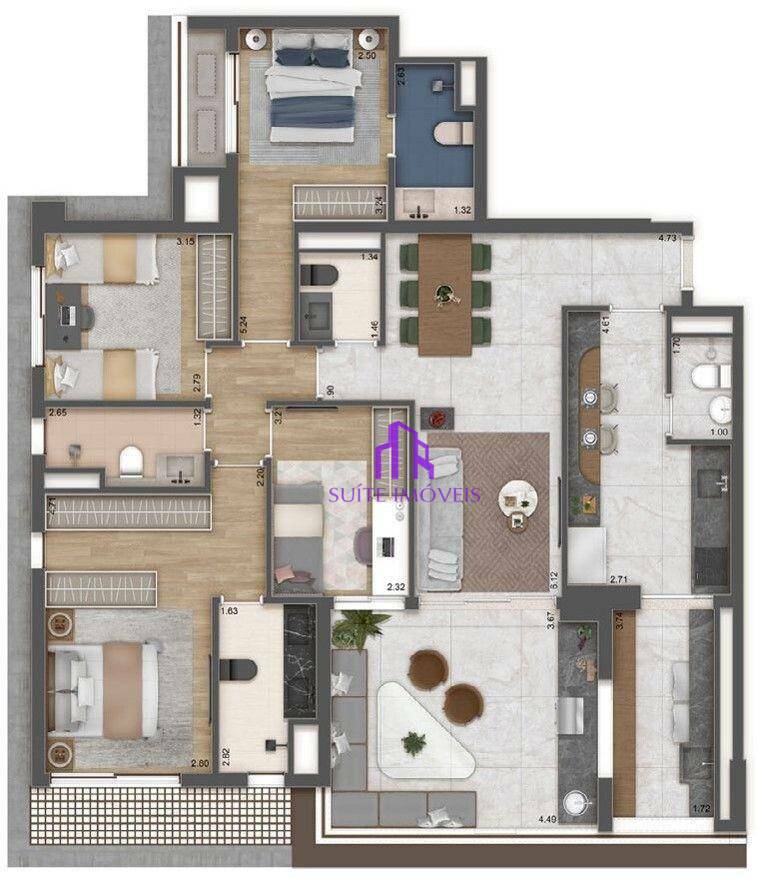 Apartamento à venda com 3 quartos, 184m² - Foto 22