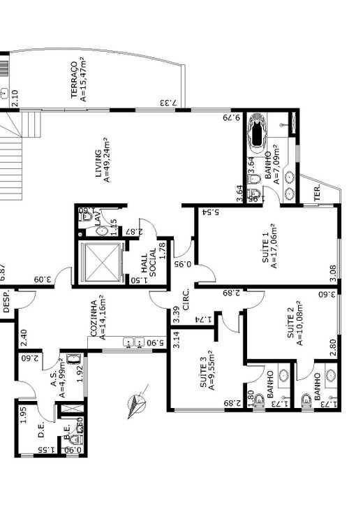 Apartamento à venda com 3 quartos, 160m² - Foto 3