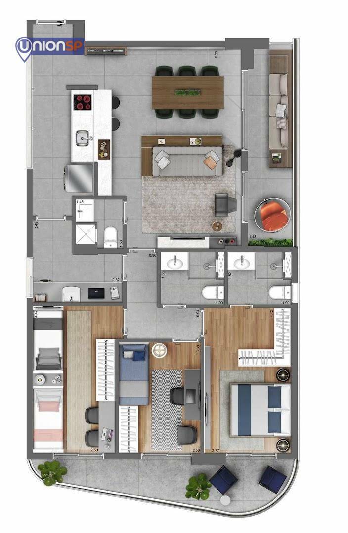 Apartamento à venda com 3 quartos, 117m² - Foto 7