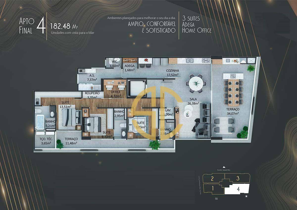 Apartamento à venda com 3 quartos, 182m² - Foto 15