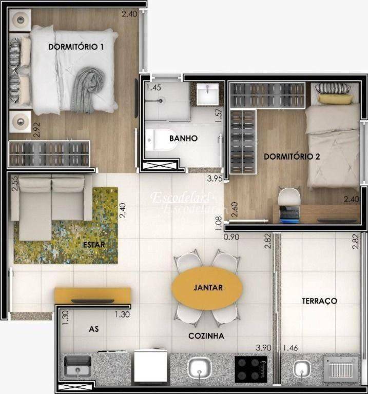 Apartamento à venda com 2 quartos, 42m² - Foto 32