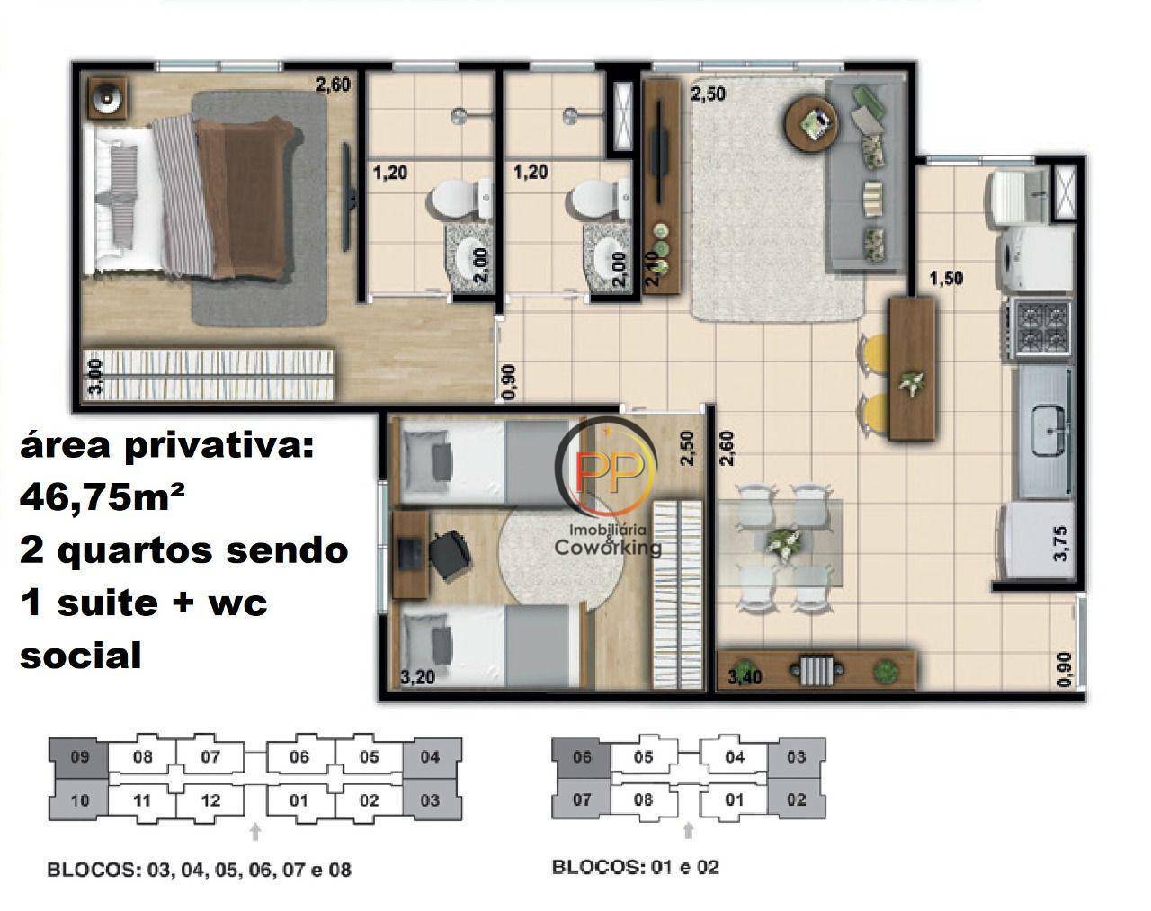 Apartamento Lançamentos com 2 quartos, 46m² - Foto 10