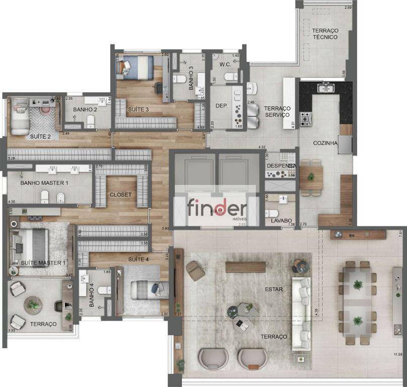 Apartamento à venda com 4 quartos, 280m² - Foto 7