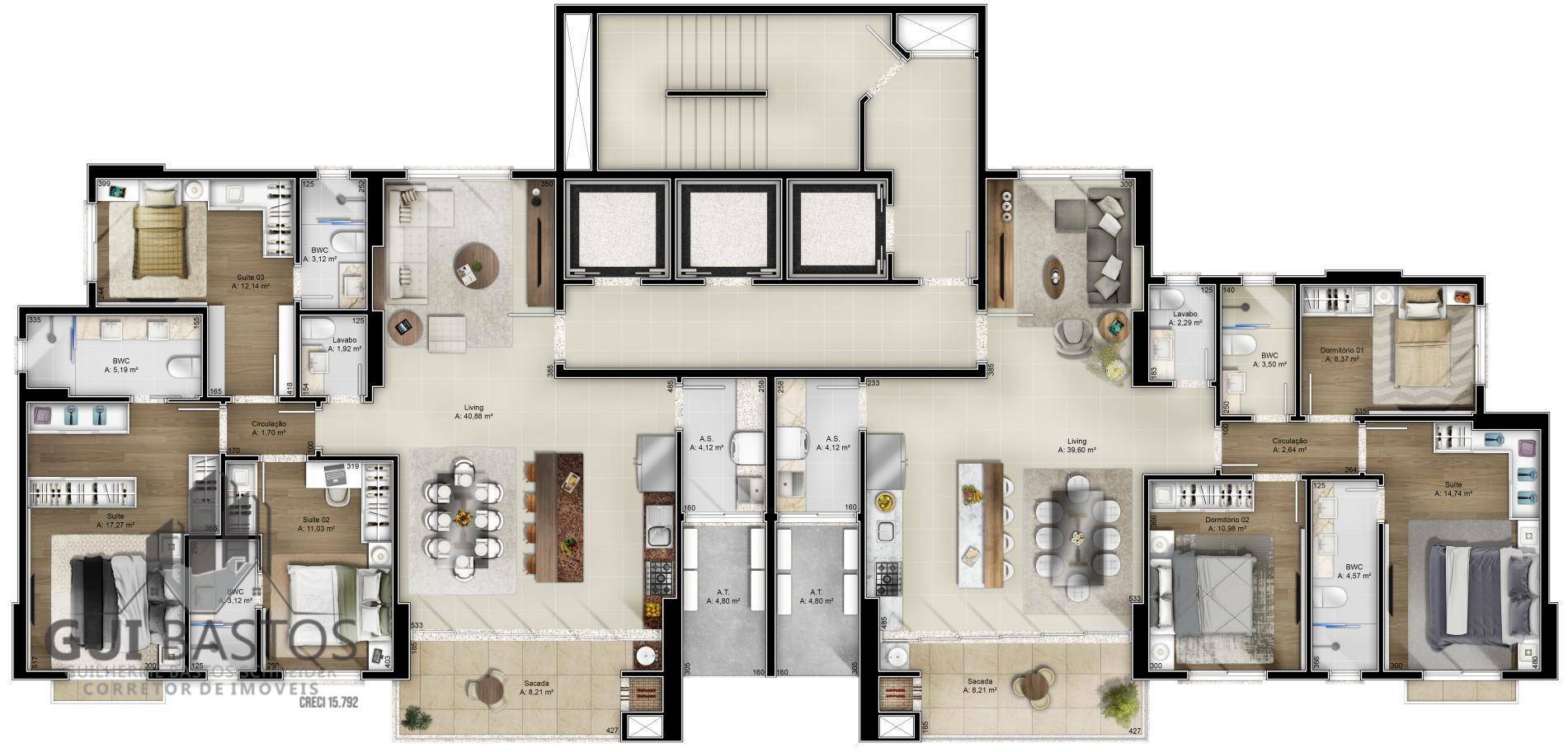 Apartamento à venda com 3 quartos, 122m² - Foto 8