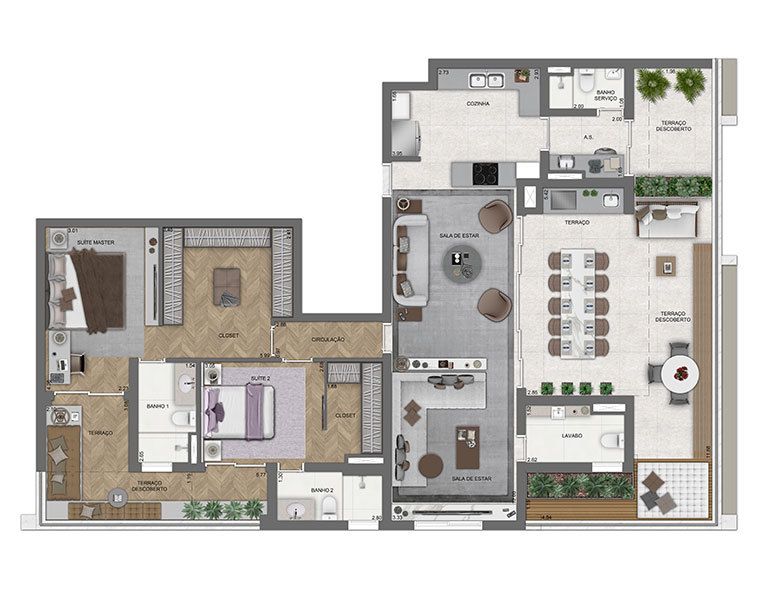 Apartamento à venda com 3 quartos, 140m² - Foto 4