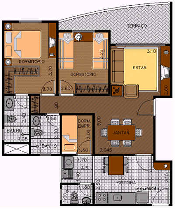 Apartamento à venda com 2 quartos, 72m² - Foto 3