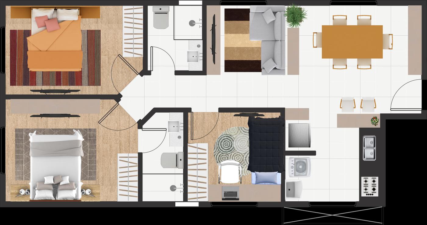 Apartamento à venda com 3 quartos, 70m² - Foto 3