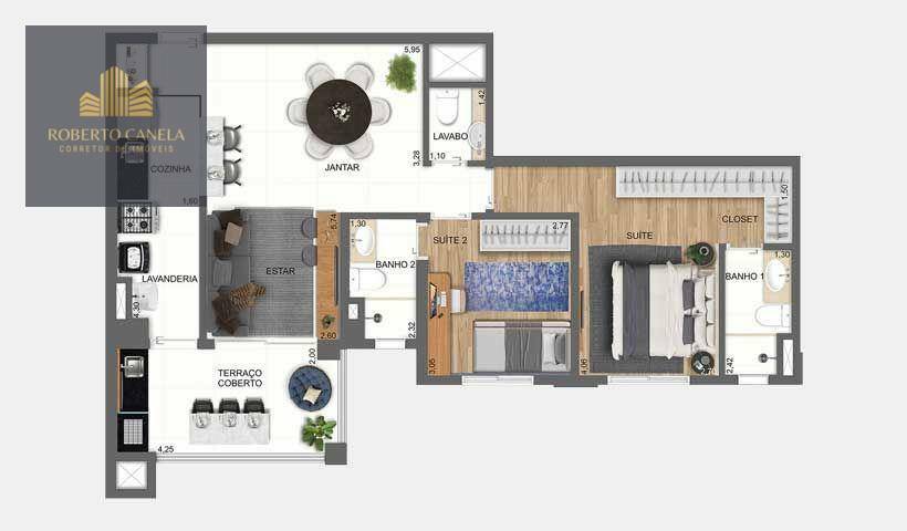 Apartamento à venda com 2 quartos, 80m² - Foto 3