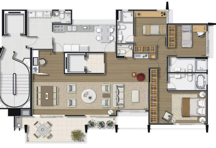 Apartamento à venda com 3 quartos, 212m² - Foto 3