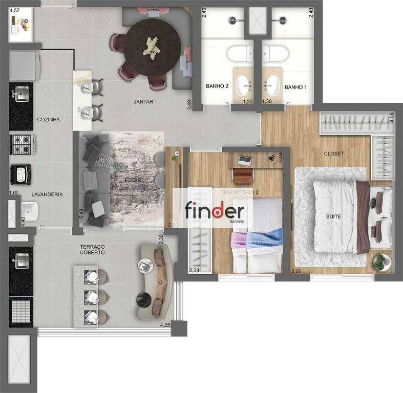 Apartamento à venda com 2 quartos, 69m² - Foto 74