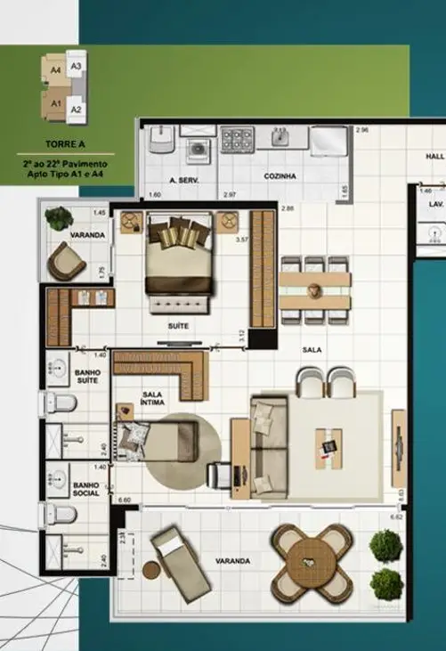 Apartamento à venda com 2 quartos, 101m² - Foto 10