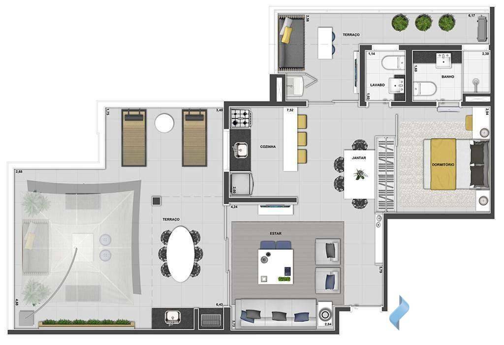 Apartamento para alugar com 1 quarto, 52m² - Foto 44