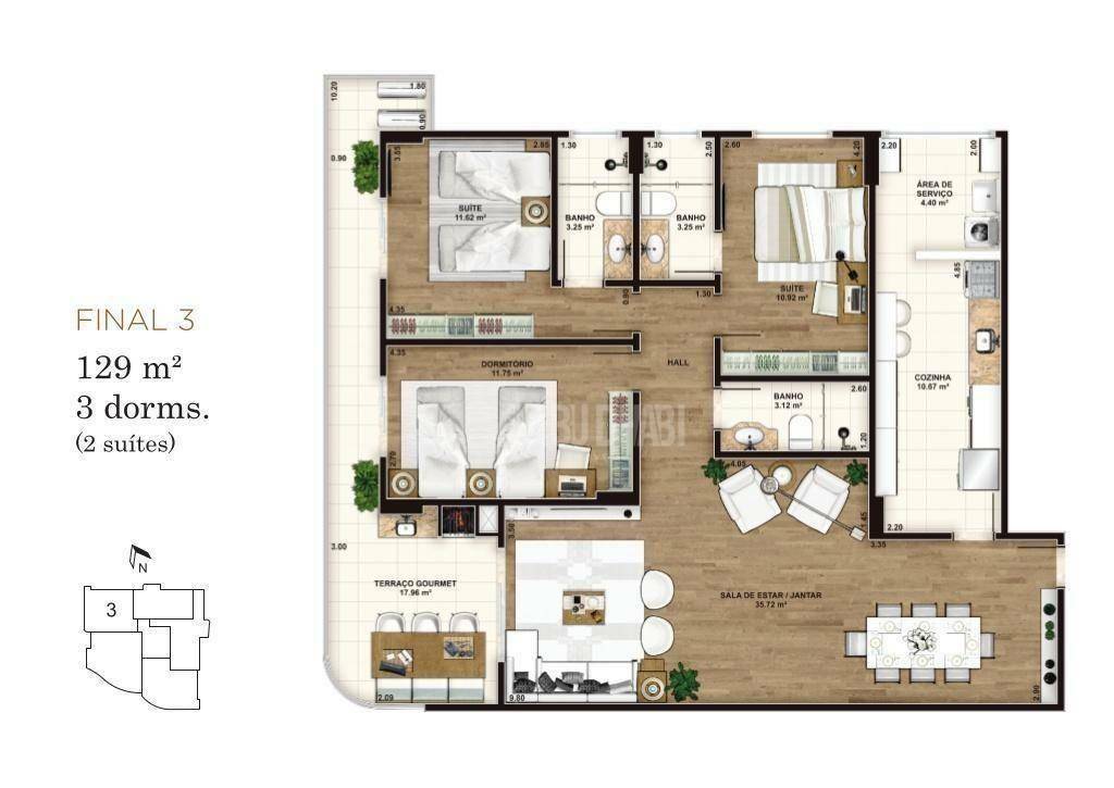 Apartamento à venda com 3 quartos, 129m² - Foto 21