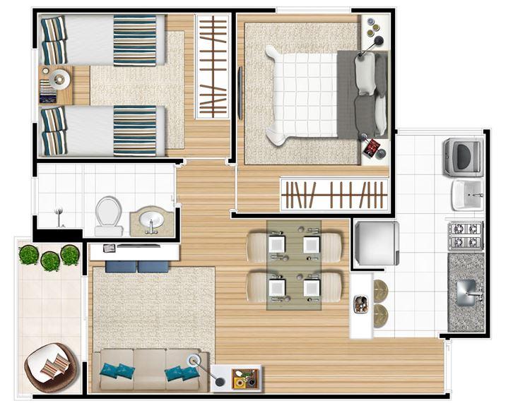 Apartamento à venda com 2 quartos, 46m² - Foto 2