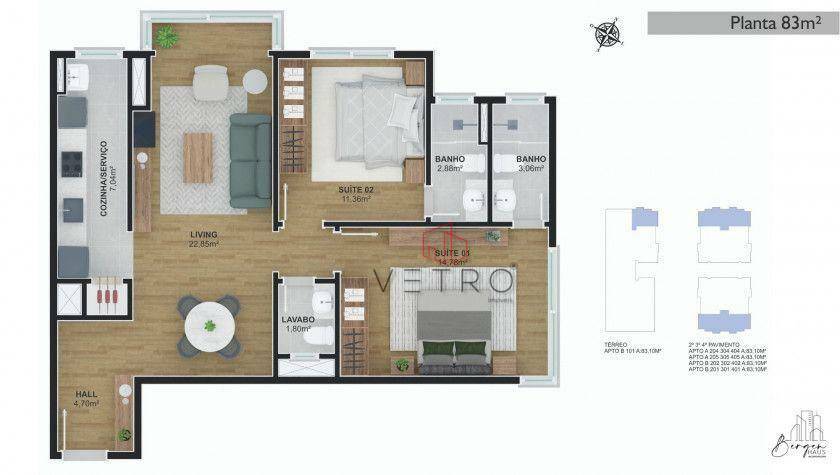 Apartamento à venda com 2 quartos, 116m² - Foto 5