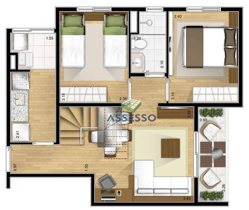 Apartamento à venda com 3 quartos, 61m² - Foto 63