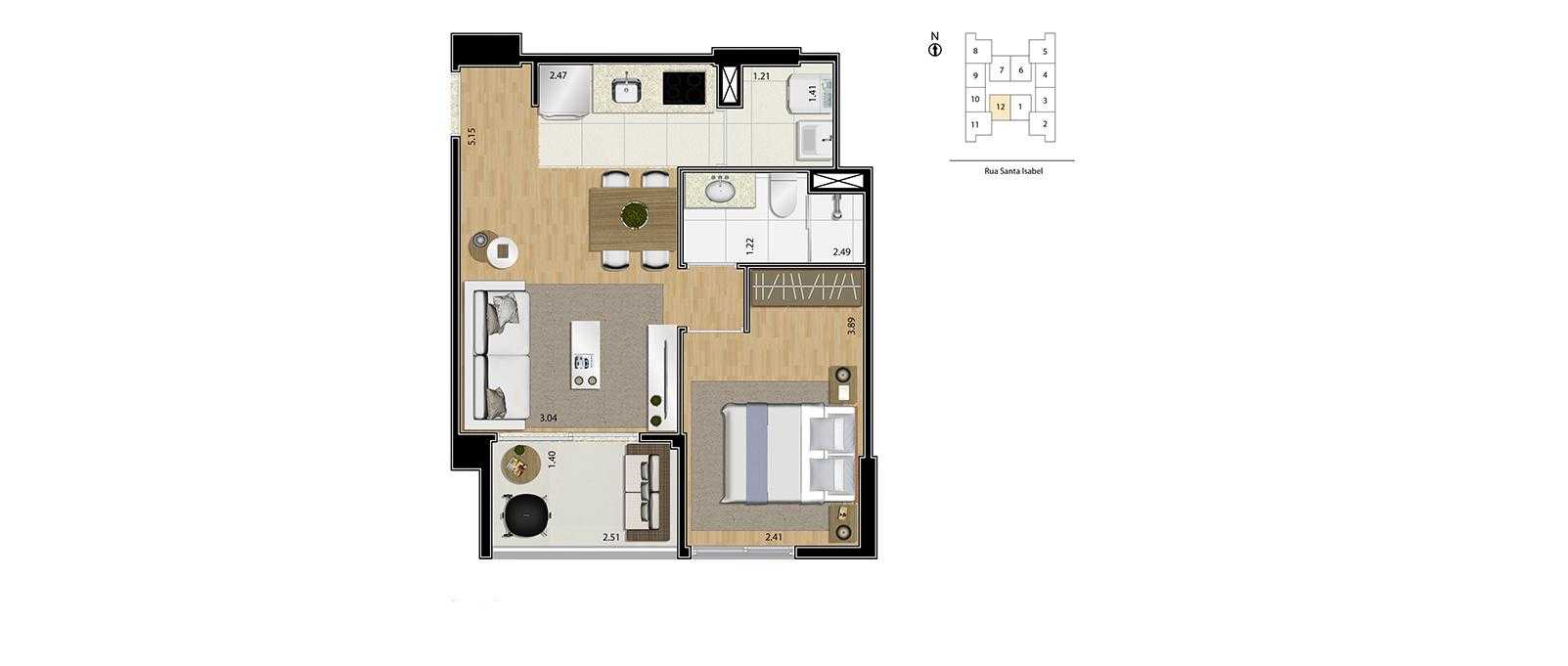 Apartamento à venda com 2 quartos, 52m² - Foto 5