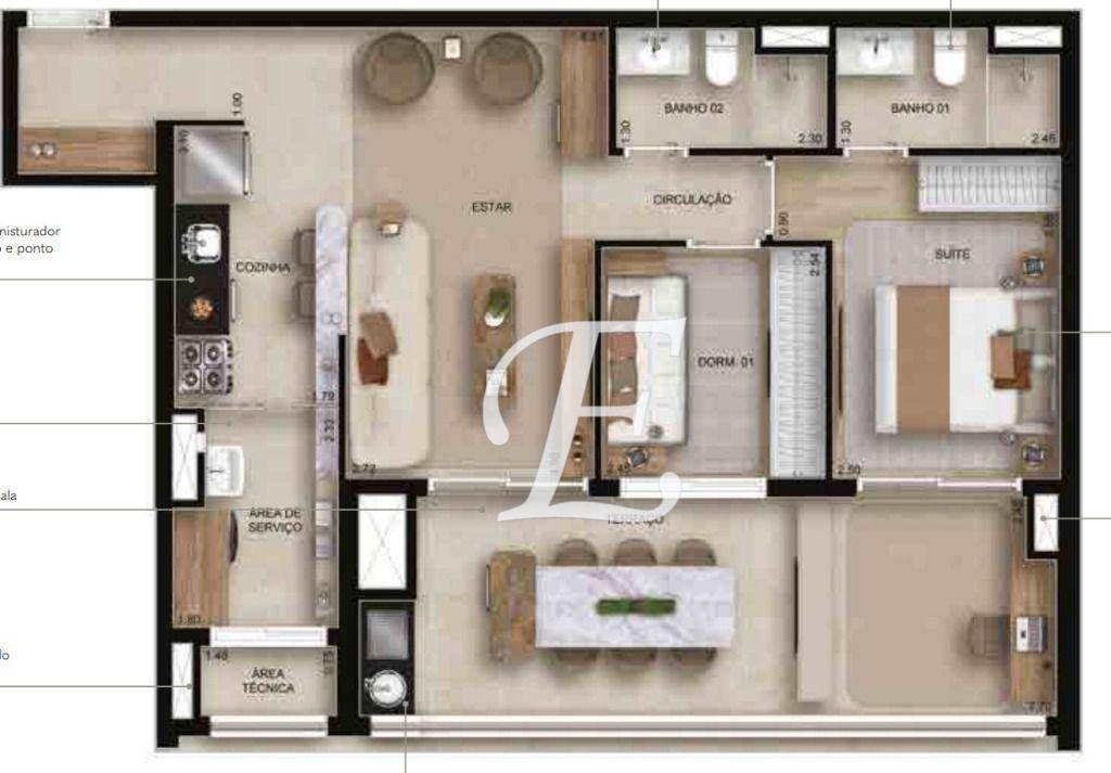 Apartamento à venda com 2 quartos, 83m² - Foto 6