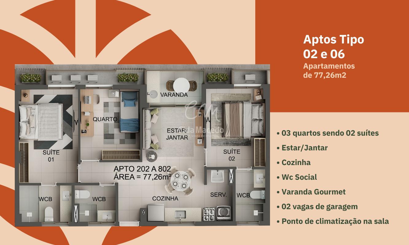 Apartamento à venda com 3 quartos, 77m² - Foto 25