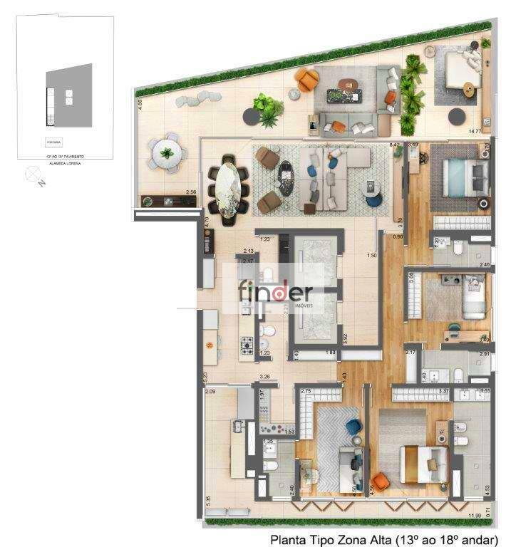 Apartamento à venda com 4 quartos, 263m² - Foto 4