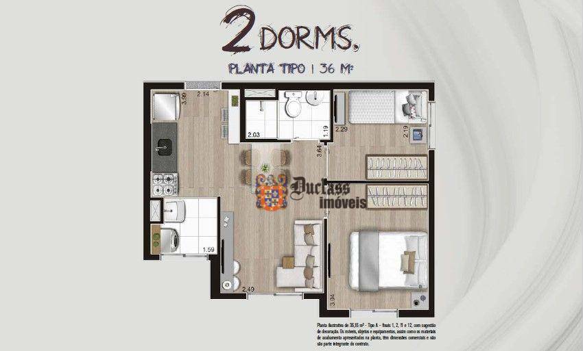 Apartamento à venda com 2 quartos, 36m² - Foto 11