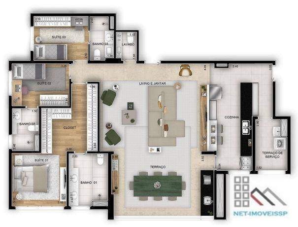 Apartamento à venda com 3 quartos, 149m² - Foto 24