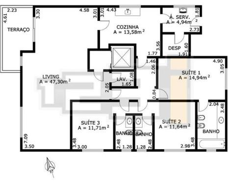 Apartamento à venda com 3 quartos, 167m² - Foto 3