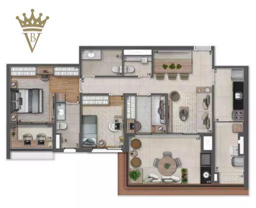 Apartamento à venda com 2 quartos, 95m² - Foto 1