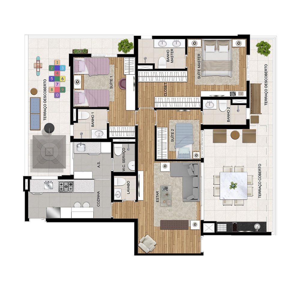 Apartamento à venda com 3 quartos, 150m² - Foto 1