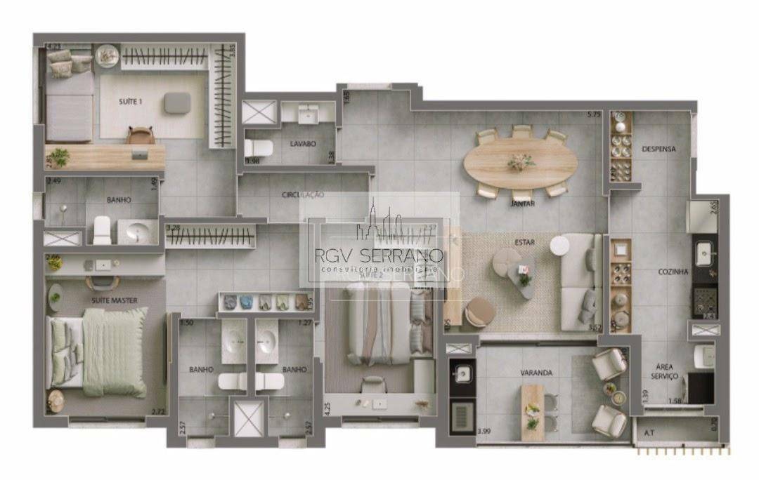 Apartamento à venda com 3 quartos, 120m² - Foto 14