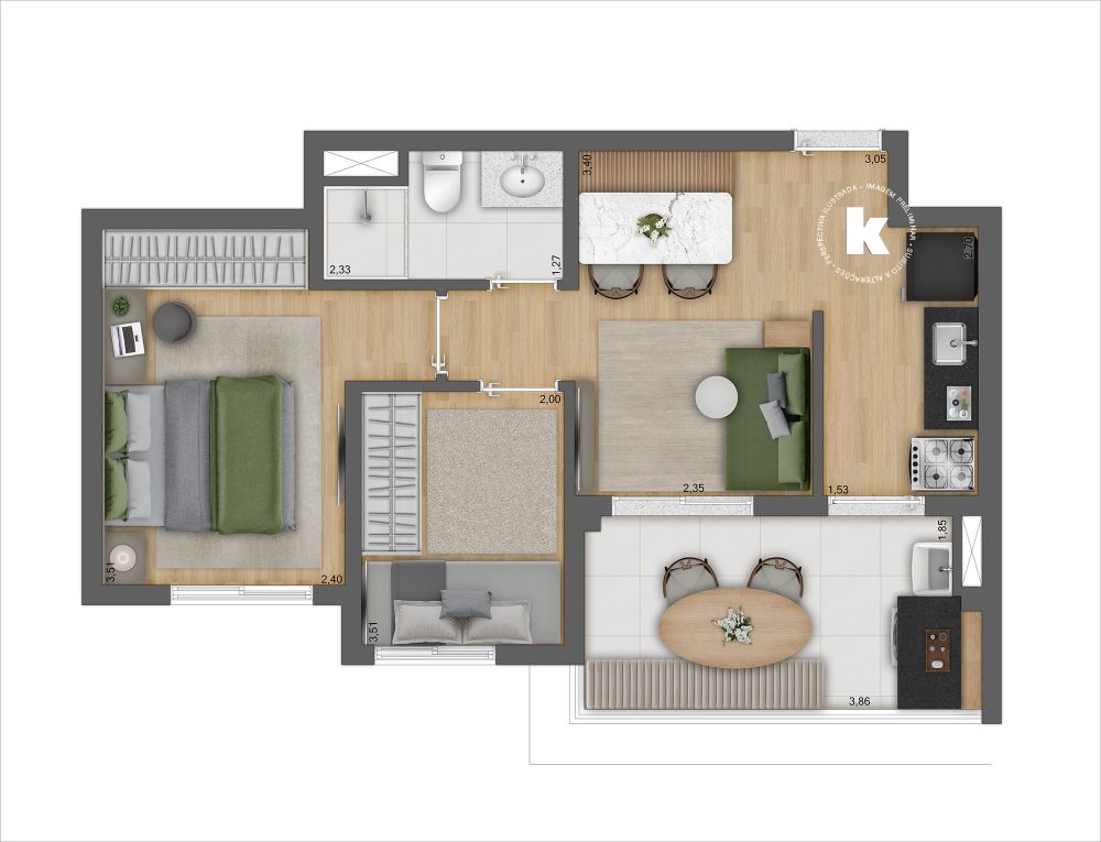 Apartamento à venda com 2 quartos, 45m² - Foto 7