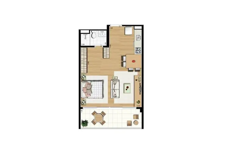 Apartamento à venda com 1 quarto, 51m² - Foto 2