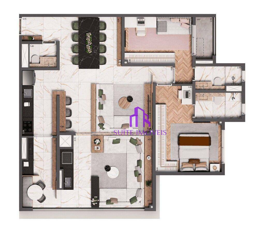 Apartamento à venda com 3 quartos, 100m² - Foto 4