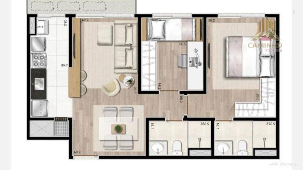 Apartamento à venda com 2 quartos, 58m² - Foto 6