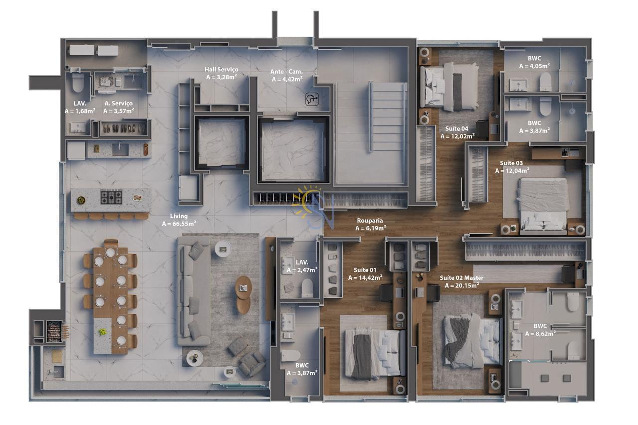 Apartamento à venda com 4 quartos, 190m² - Foto 33